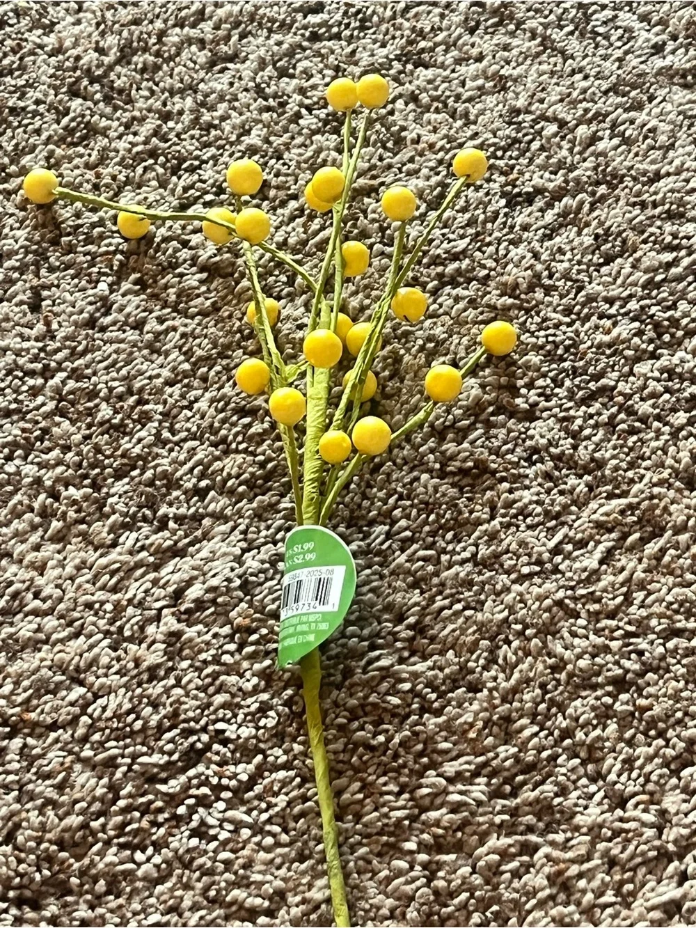 Ashland Yellow Spring Berry Spray Artificial Floral Stems - Home Accents (8)